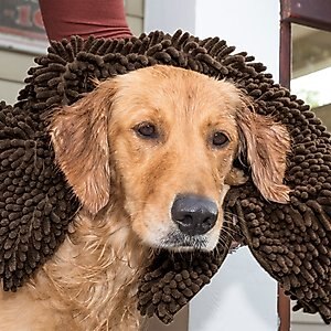 FurHaven Muddy Paws Towel & Shammy Dog Mat, Mud, Medium