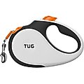 TUG Nylon Tape Retractable Dog Leash, White/Orange, Small: 16-ft long