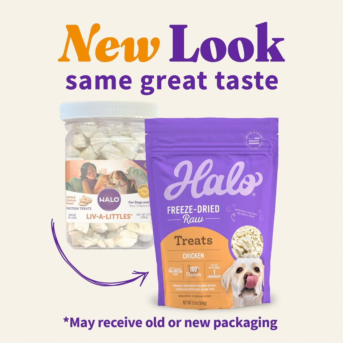HALO 100 Chicken Breast FreezeDried Dog Treats, 3.7oz bag