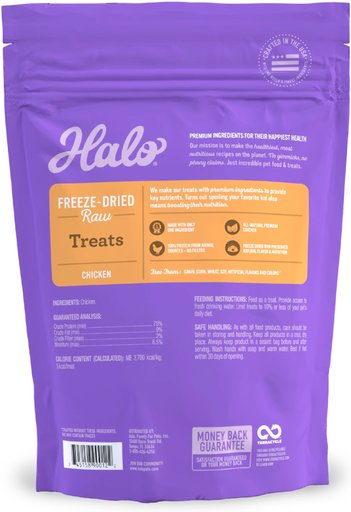 Halo 100% Chicken Breast Freeze-Dried Dog Treats, 3.7-oz bag