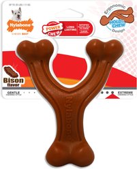 Nylabone Ergonomic Hold & Chew Wishbone Power Chew Durable Dog Toy Bison, Small 