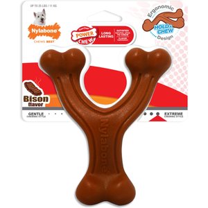 Nylabone Power Chew Wishbone Bison Flavored Dog Chew Toy, Regular