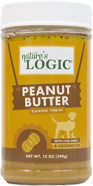 Nature's Logic Canine Peanut Butter Spread Dog Treat, 12-oz jar slide 1 of 8
