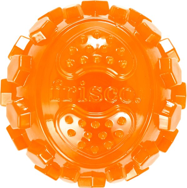 Frisco Fetch TPR Squeaking Ball Dog Toy, Orange, Large slide 1 of 5