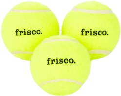 Frisco Fetch Squeaky Tennis Ball Dog Toy, X-Small/Small, 3 count