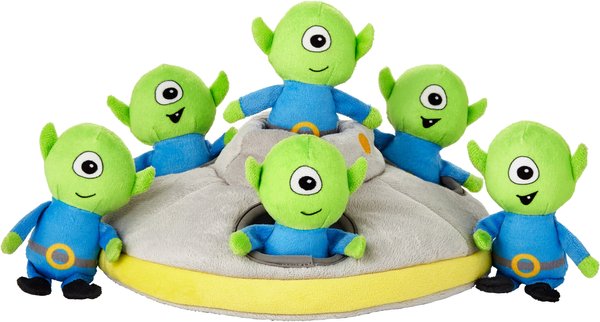 FRISCO Flying Saucer & Aliens Hide & Seek Puzzle Plush Squeaky Dog