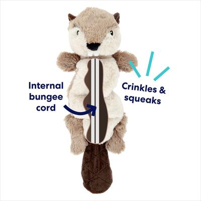 Show full view: Frisco Beaver Bungee Plush Squeaky Dog Toy, Small/Medium slide 3 of 7