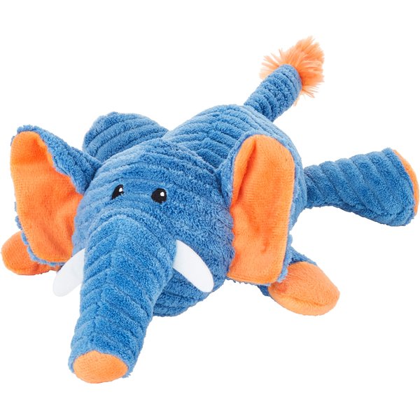 GoDog Silent Squeak Crazy Hair Elephant Dog Toy, Small
