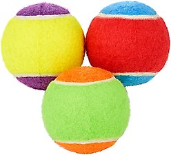 Frisco Colorful Fetch Squeaky Tennis Ball Dog Toy, Medium, 3 count