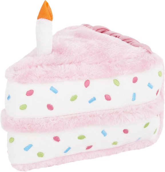 Discontinued - ZIPPYPAWS Birthday Cake Plush Dog Toy, Pink - Chewy.com