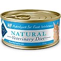 Blue Buffalo Natural Veterinary Diet HF Hydrolyzed for Food Intolerance Grain-Free Wet Cat Food, 5.5-oz, case of 24