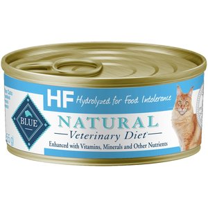 Blue Buffalo Natural Veterinary Diet HF Hydrolyzed for Food Intolerance Grain-Free Wet Cat Food, 5.5-oz, case of 24