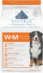 Blue Buffalo Natural Veterinary Diet W+M Weight Management + Mobility Support Grain-Free Dry Dog Food, 6-lb bag