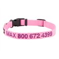 GoTags Nylon Personalized Dog Collar, Pink, Small: 11 to 16-in neck, 5/8-in wide