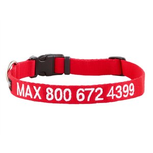 GoTags Personalized Nylon Dog Collar, Red, Medium: 14 to 20-in neck, 3/4-in wide