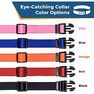 GoTags Nylon Personalized Dog Collar, Red, Medium: 14 to 20-in neck, 3/4-in wide