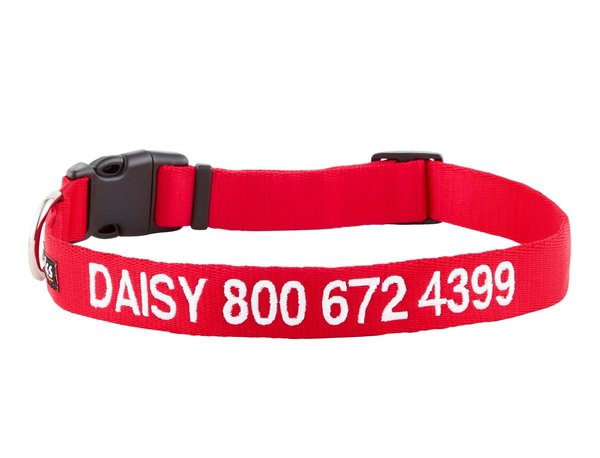 GoTags Nylon Personalized Dog Collar, Red, Large: 18 to 26-in neck, 1-in wide slide 1 of 8