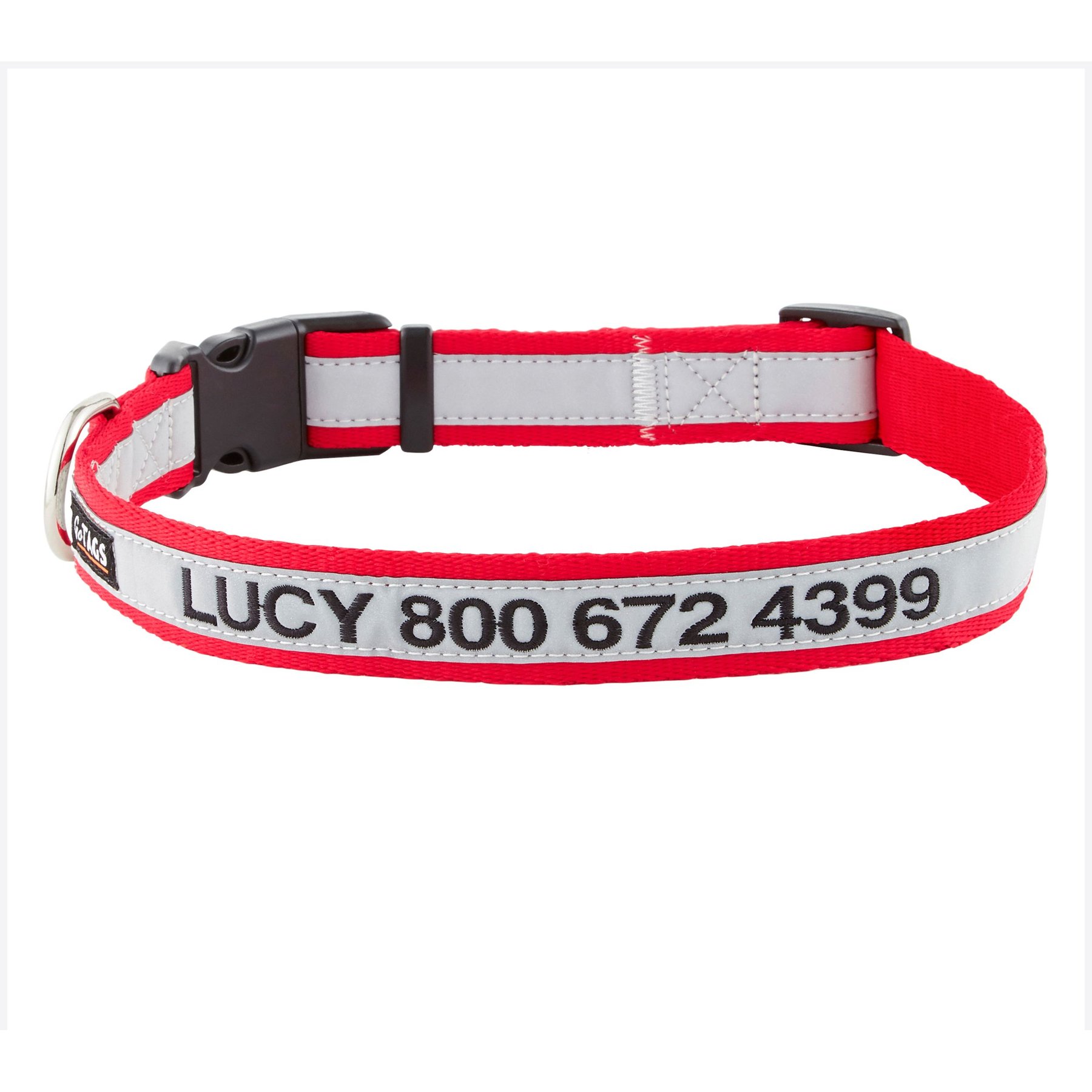 GoTags Nylon Personalized Reflective Dog Collar
