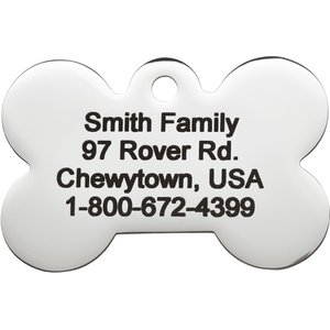 Frisco Stainless Steel Personalized Dog ID Tag, Bone, Silver, Regular