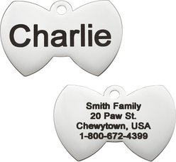 Frisco Stainless Steel Personalized Dog & Cat ID Tag, Bow Tie, Small