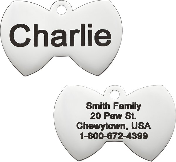 Frisco Stainless Steel Personalized Dog & Cat ID Tag, Bow Tie, Small slide 1 of 7