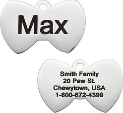 Frisco Stainless Steel Personalized Dog & Cat ID Tag, Bow Tie, Regular