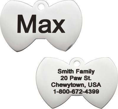 Frisco Stainless Steel Personalized Dog & Cat ID Tag, Bow Tie, slide 1 of 1