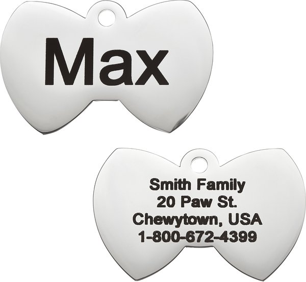 Frisco Stainless Steel Personalized Dog & Cat ID Tag, Bow Tie, Regular slide 1 of 7