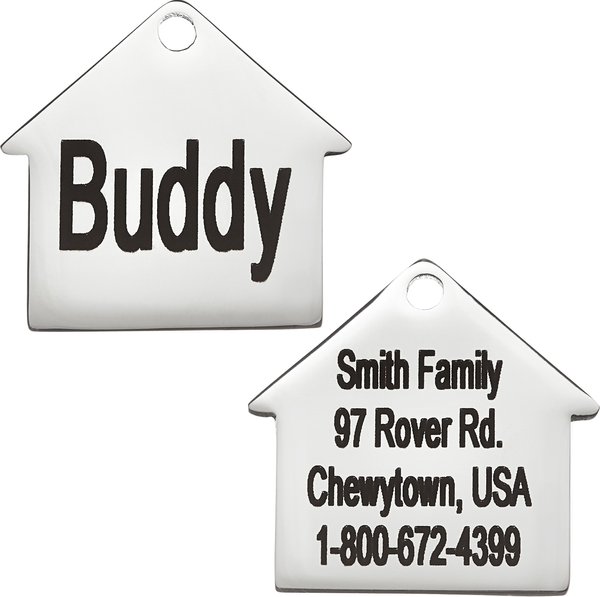 Frisco Stainless Steel Personalized Dog & Cat ID Tag, Dog House, Small slide 1 of 7