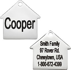 Frisco Stainless Steel Personalized Dog ID Tag, Dog House, Regular
