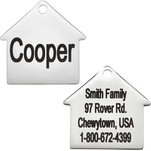 GoTags Personalized Stainless Steel Dog House ID Tag