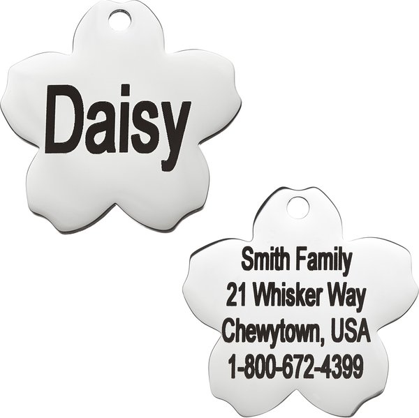 Frisco Stainless Steel Personalized Dog & Cat ID Tag, Flower, Small slide 1 of 7