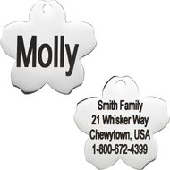 Frisco Stainless Steel Personalized Dog & Cat ID Tag, Flower