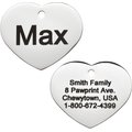 Frisco Stainless Steel Personalized Dog & Cat ID Tag, Heart, Silver, Regular