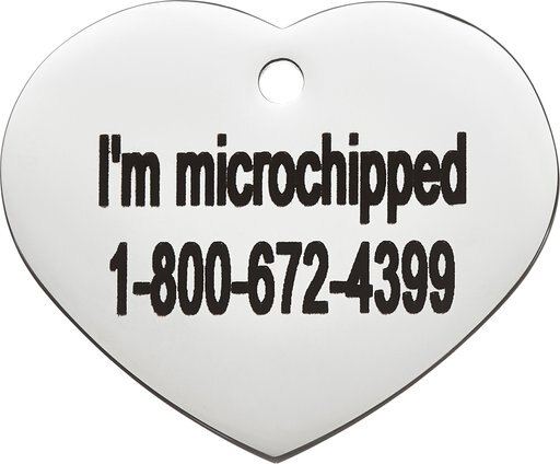 Frisco Stainless Steel Personalized Dog & Cat ID Tag, Heart, Silver, Regular