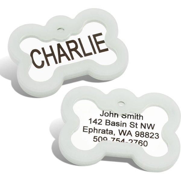 GOTAGS Stainless Steel Personalized Silencer Dog ID Tag, Rectangle