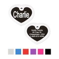 GoTags Anodized Aluminum Personalized Silencer Dog & Cat ID Tag, Heart, Black, Regular