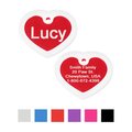 GoTags Anodized Aluminum Personalized Silencer Dog & Cat ID Tag, Heart, Red, Regular