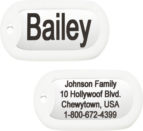 Personalized Polished BONE, Stainless Steel, Dog ID Tags