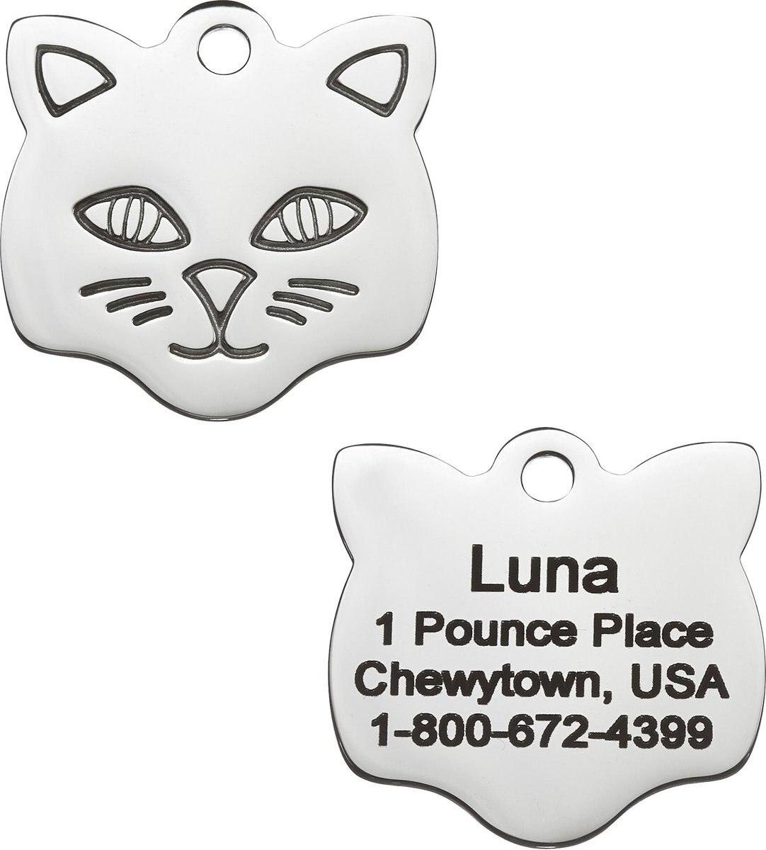 Frisco Stainless Steel Personalized Dog & Cat ID Tag, Cat