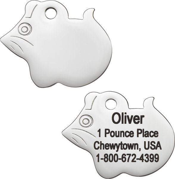 GoTags Stainless Steel Personalized Cat ID Tag, Mouse slide 1 of 5