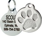 Frisco Stainless Steel Personalized Dog & Cat ID Tag, Paw Print, Silver, Small