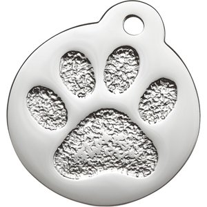 Frisco Stainless Steel Personalized Dog & Cat ID Tag, Paw Print, Silver, Regular