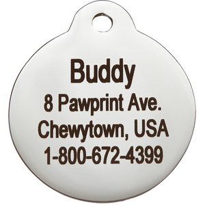 Frisco Stainless Steel Personalized Dog & Cat ID Tag, Paw Print, Silver, Regular