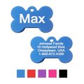 GoTags Anodized Aluminum Personalized Dog ID Tag, Bone, Blue, Regular