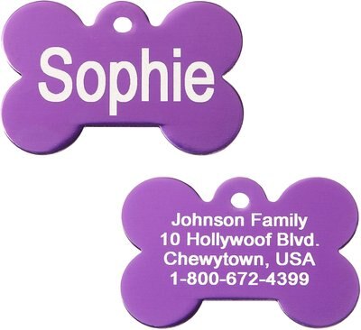 GoTags Anodized Aluminum Personalized ID Tag, Bone, slide 1 of 1