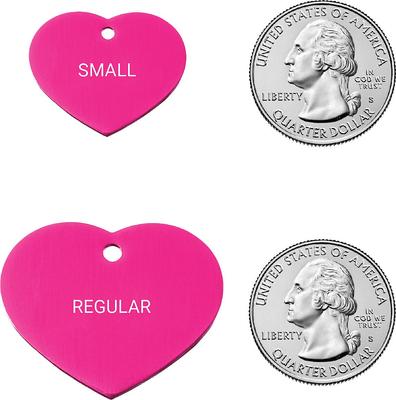 Show full view: GoTags Anodized Aluminum Personalized Dog ID Tag, Heart, Pink, Small slide 2 of 7