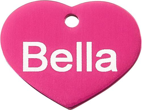 Show full view: GoTags Anodized Aluminum Personalized Dog ID Tag, Heart, Pink, Small slide 3 of 7