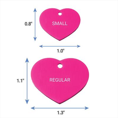 Show full view: GoTags Anodized Aluminum Personalized Dog ID Tag, Heart, Pink, Small slide 7 of 7