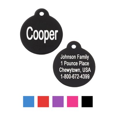GoTags Anodized Aluminum Personalized ID Tag, Round, slide 1 of 1